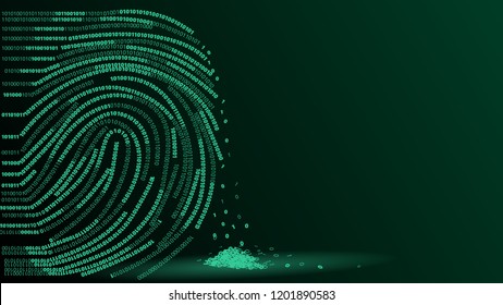 Fingerprint Digital Footprint Vector Illustration
