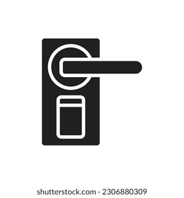 Fingerprint Door Handle Filled Icon Vector Illustrator