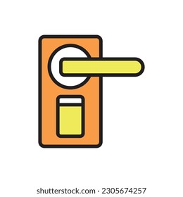Fingerprint Door Handle Icon Vector Illustration