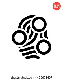 Fingerprint with dots Icon Flat Style Isolated Vector Illustration