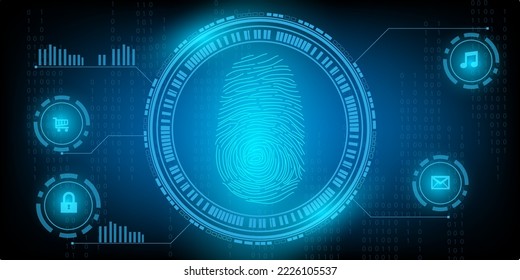 fingerprint Electronic board vector design for technology and finance concept and education for creative future digital background data connection