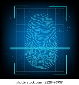 fingerprint Electronic board vector design for technology and finance concept and education for creative future digital background data connection
