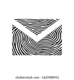 Fingerprint email icon. Isolated thumbprint and fingerprint email icon line style. Premium quality vector symbol drawing concept for your logo web mobile app UI design.