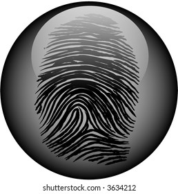 Fingerprint encased in glass web button