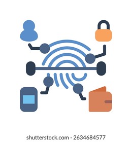 	
Estilo plano del icono de cifrado de huellas dactilares