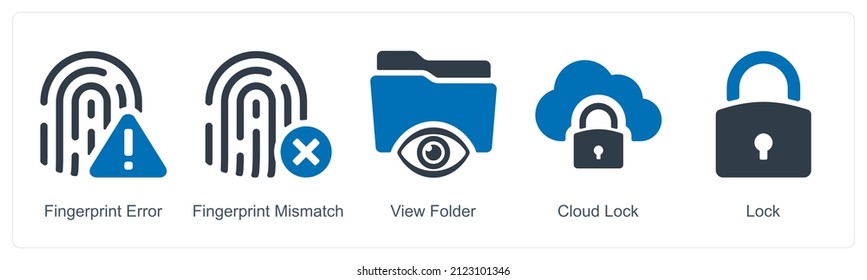 Fingerprint Error And Fingerprint Mismatch Icon Concept