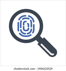 Fingerprint Evidence Icon, Vector Graphics