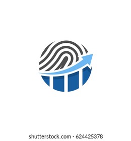fingerprint financial logo.bank and money business vector logo 