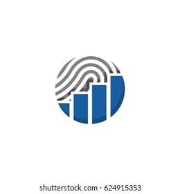 fingerprint financial logo.bank and money business vector logo 