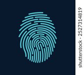 Fingerprint finger print lock secure security logo icon vector template