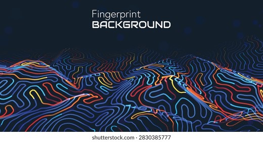 Fingerprint Finger, Fingerprint Technology Texture, Brain Pattern Finger. Clean Abstract Surface Design Highlighting Biometric Flow, Organic Structure and Modern Technology Inspired Visual Concept.