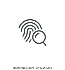 Fingerprint fingerprints analysis evidence identification investigation icon, vector illustration