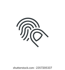 Fingerprint fingerprints identification evidence icon, vector illustration