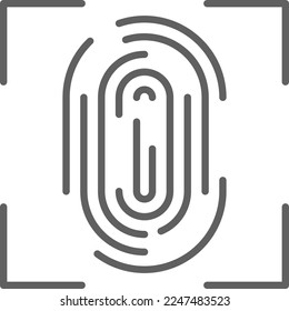 FINGERPRINT Fintech startup icon with black outline style