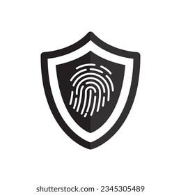 Icono de línea plana de huellas digitales. Icono de seguridad.
