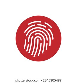 Fingerprint flat line icon. Security icon.