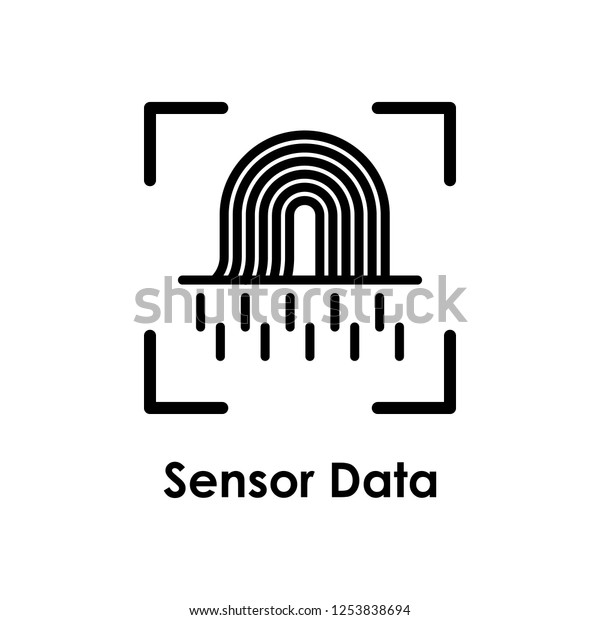 Fingerprint Focus Sensor Data Icon One Stock Vector Royalty Free