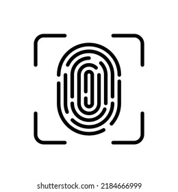 Huella digital, foco simple vector de icono. Diseño plano.ai