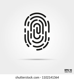 Fingerprint glyph icon vector. Law enforcement and criminal justice symbol.