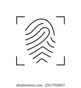 Fingerprint  Glyph Vector Icon that can easily edit or modify 


