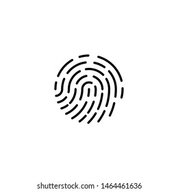 Fingerprint, great design for any purposes. Simple abstract human hand fingerprint. Line drawing. Key icon - vector key symbol