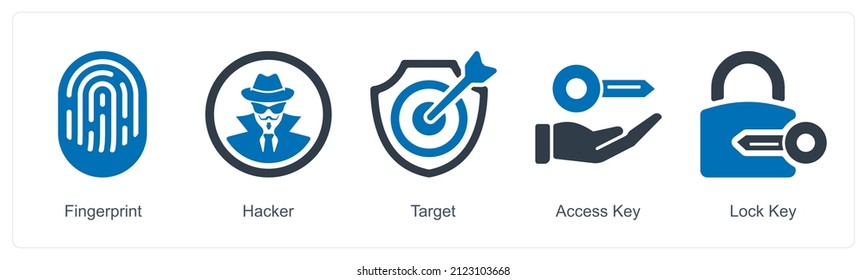 Fingerprint And Hacker Icon Concept