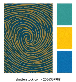 Fondo abstracto dibujado a mano con huella digital. Planilla de diseño de portada de formato A4 para libro, informe, cuaderno, álbum, folleto, revista, volante, folleto. Parte del conjunto.