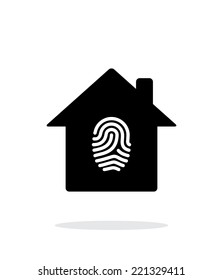 Fingerprint hone secure icon on white background. Vector illustration.