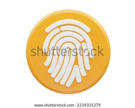 Fingerprint icon 3d rendering illustration