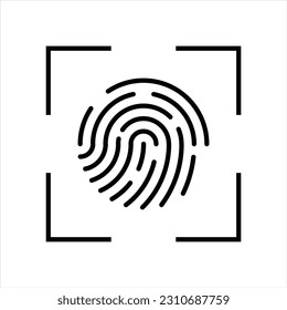 Fingerabdruck-Symbol. Fingerabdruck-Identifikation akzeptiert. Scannen. Vektorgrafik.