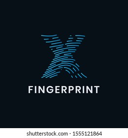 Fingerprint icon in alphabet style for individual data protection