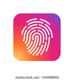 Fingerprint icon. app icon. Vector illustration.