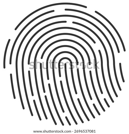 Fingerprint icon. Biometric identification and security access symbol on transparent background