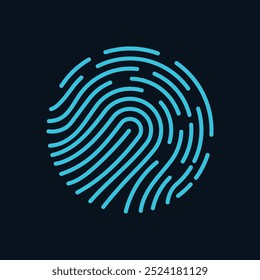 Fingerprint icon, biometric identification symbol, id logo