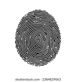 Fingerprint icon. Black fingerprint. Concept of fingerprint recognition. Vector illustration