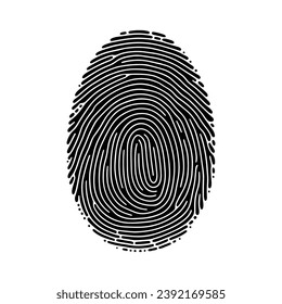 Fingerprint icon. Black fingerprint. Concept of fingerprint recognition. Vector illustration