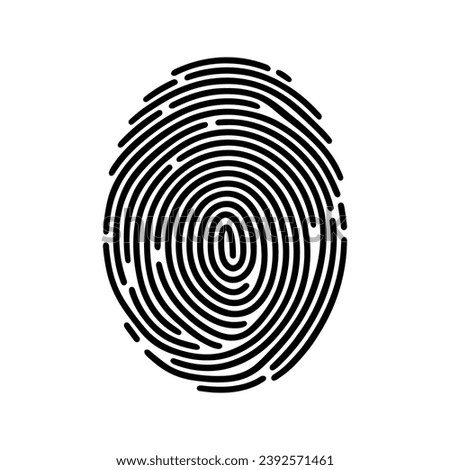 Fingerprint icon. Black fingerprint. Concept of fingerprint recognition. Vector illustration