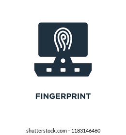 Fingerprint icon. Black filled vector illustration. Fingerprint symbol on white background. Can be used in web and mobile.