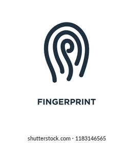 Fingerprint icon. Black filled vector illustration. Fingerprint symbol on white background. Can be used in web and mobile.