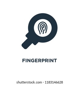 Fingerprint icon. Black filled vector illustration. Fingerprint symbol on white background. Can be used in web and mobile.