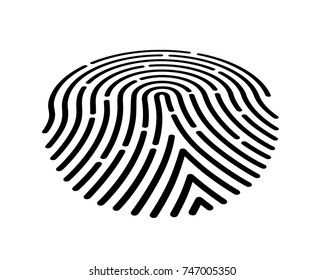 Fingerprint icon black on the white background. Vector illustration