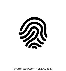 Fingerprint icon in black. Vector EPS 10. Isolated on white background