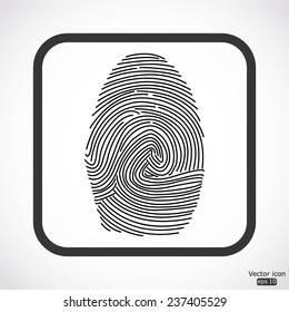 fingerprint icon - black vector illustration