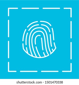 fingerprint icon and blue background 