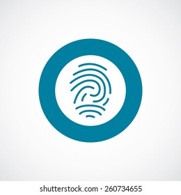fingerprint icon bold blue circle border, white background  