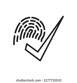 Fingerprint icon and checklist icon vector logo template