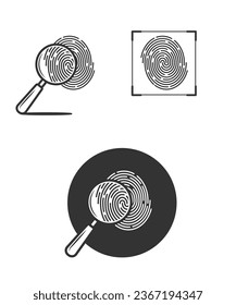 Fingerprint icon collection. Fingerprint identification, scanning and protection. Stylish fingerprint web icon design stock illustration.