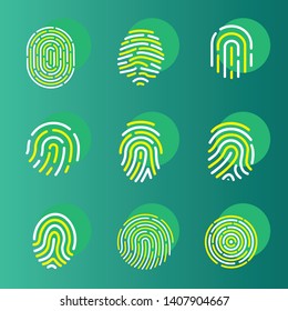 Fingerprint icon collection of lines