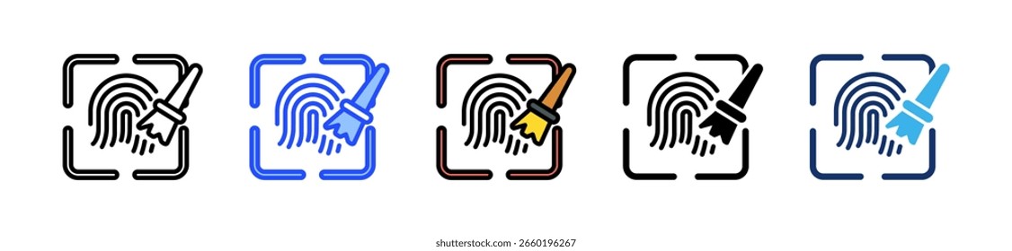 Fingerprint Icon Collection With Multiple Styles