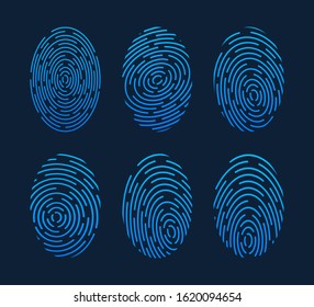 Fingerprint icon. Cyber security concept. Digital security authentication concept. Vector stock illustration.